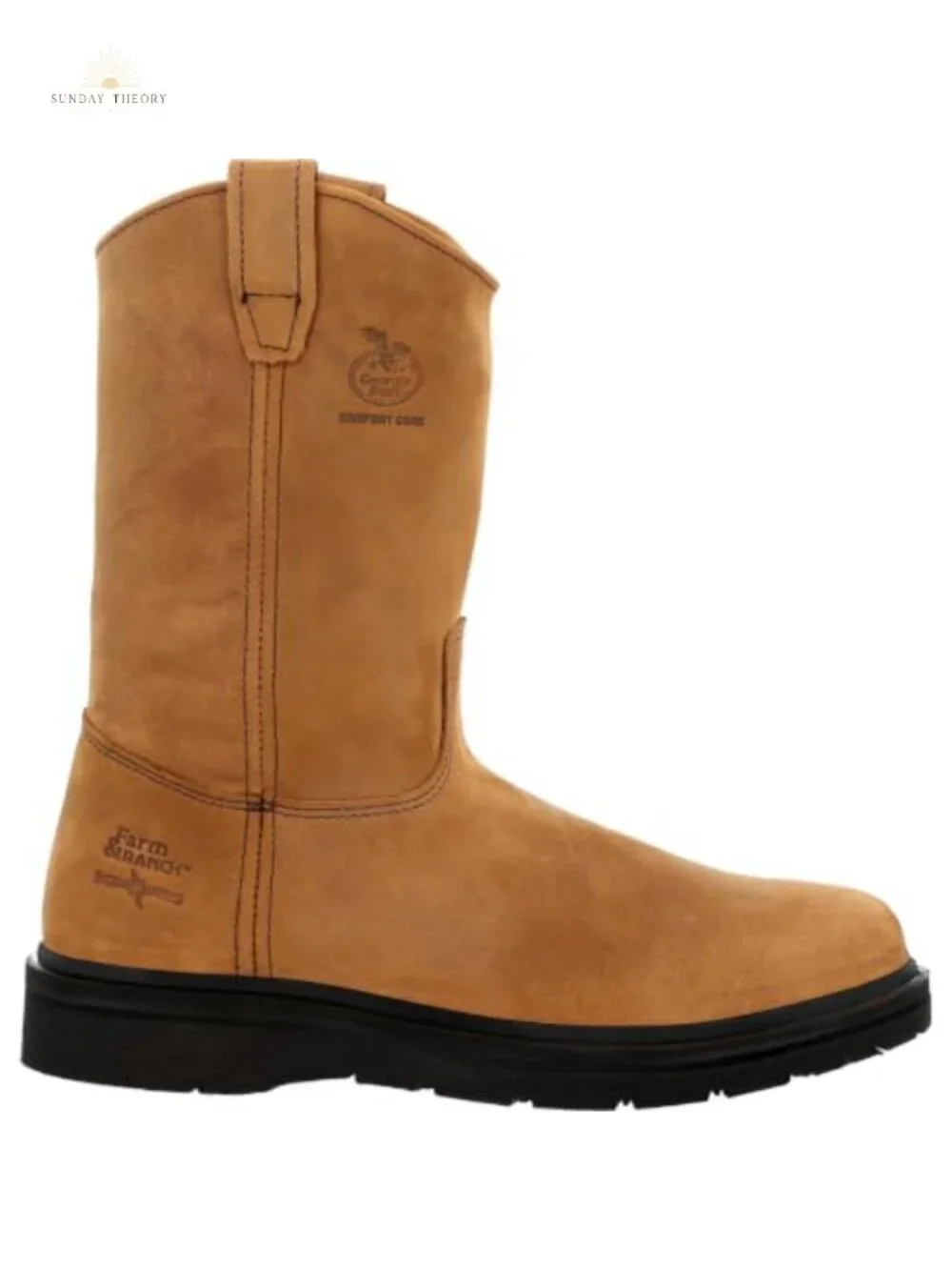 Leather Pull-On Work Boots Steel Shank Comfort Core 11